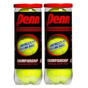 Penn Championship Tennis Balls, Regular Duty Felt Pressurized - 2 Can, 6 Balls
