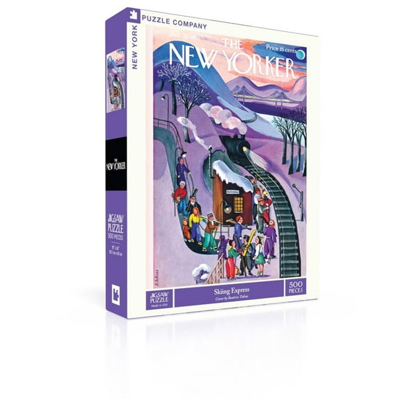 New York Puzzle Company Skiing Express 500 Piece Jigsaw Puzzle