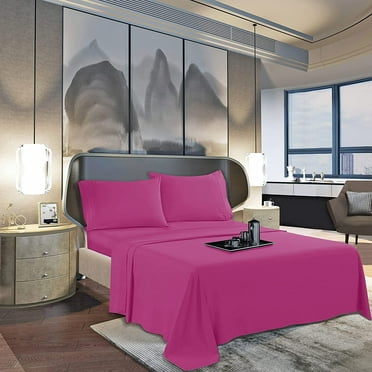 Elegant Comfort Uptown Microfiber Flat Sheet, 1-Piece, 1500 Series, , 1 Piece Twin/Twin XL, Pink