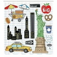 thumbnail image 3 of Ambesonne Hipster Shower Curtain, Big Apple Hot Dog, 69"Wx84"L, Multicolor, 3 of 3