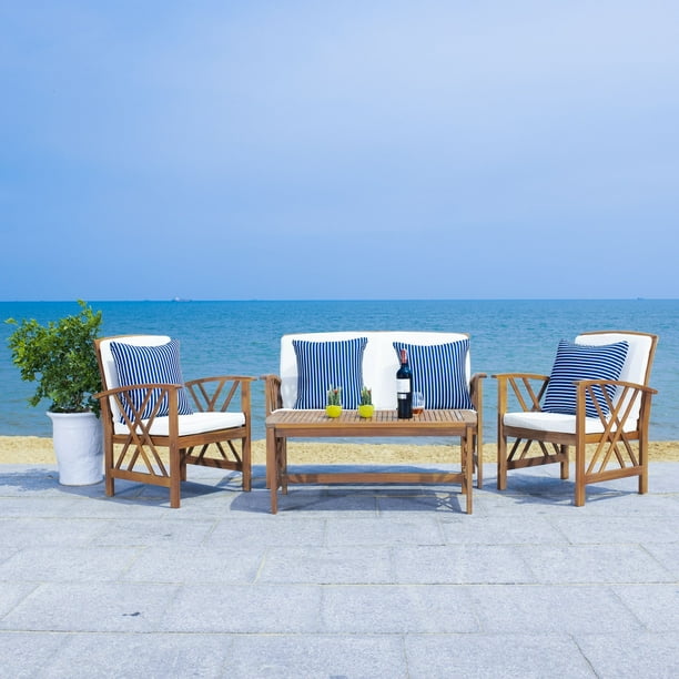 Safavieh Fontana Outdoor 4 Pc Conversational Set - Natural ... Safavieh Fontana Outdoor 4 Pc Conversational Set - Natural ... on Safavieh Fontana 4 Pc Outdoor Set id=68059