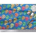thumbnail image 3 of Soimoi Blue Cotton Jersey Fabric Tribal Skull Fabric Prints By Yard 58 Inch Wide, 3 of 3
