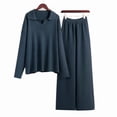 thumbnail image 3 of Conjuntos de Dos Piezas para Mujer, Sudadera de Larga con Cuello en V y Pantalones Anchos, Conjuntos de Chándal para Estar en Neblina S, 3 of 9