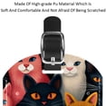 thumbnail image 4 of Square 2Pack PU Leather Cartoon Cat Cruise Luggage Tag with Privacy Cover and Name ID Tag for Travel Handbags Backpacks Luggage Tags, 4 of 6
