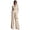Beige, variant on Womens Wrap Two Piece Suit V Neck Long Sleeve Self Tie Belt High Waist Wide Leg Full Length Pants Business Outfit Light Green M