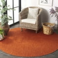 thumbnail image 3 of SAFAVIEH Beach House Lauressa Solid Indoor/Outdoor Area Rug, Orange, 6'7" x 6'7" Round, 3 of 16
