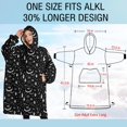 thumbnail image 4 of Oversized Wearable Blanket Hoodie,Black White Halloween Candle Eye Bat Pattern Sherpa Blanket Hoodie with Super Pockets,Super Warm Fuzzy Pullover for Women & Men, 4 of 6
