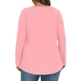 thumbnail image 3 of HAiming Womens Plus Size Long Sleeve Shirt Dressy Casual Round Neck Pullover Solid Color Pullover Tops Going out Clothing, 3 of 6