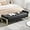 Faux Leather Black, variant on End of Bed Storage Bench, 67'' Benches for Bedroom Foot of Bed King Size, Upholstered Velvet Tufted Storage Ottoman Bench with Gold Legs for Window Living Room Entryway, Grey