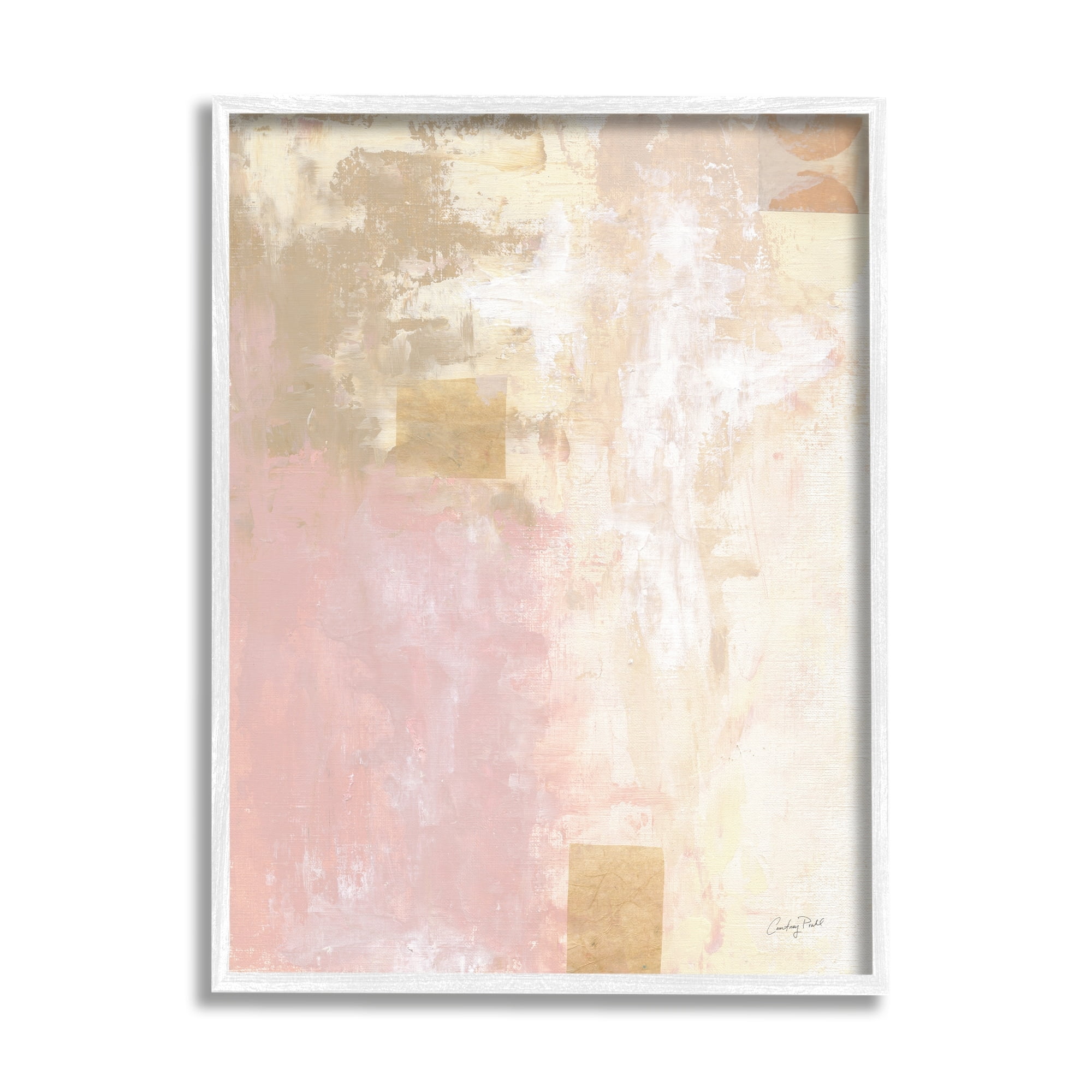 Stupell Industries Modern Soft Pink Beige Abstract Painting Morning Composition, 24 x 30,Design by Courtney Prahl