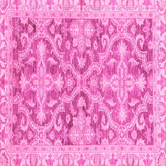 Ahgly Company Indoor Square Oriental Pink Traditional Area Rugs, 8' Square