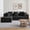 Black, variant on DTTRA 106.5 in Convertible L Shaped Sectional Sofa Bed, Multi Functional Corduroy Floor Couch with High Resilience Foam and 1300 lbs Capacity, Cream White