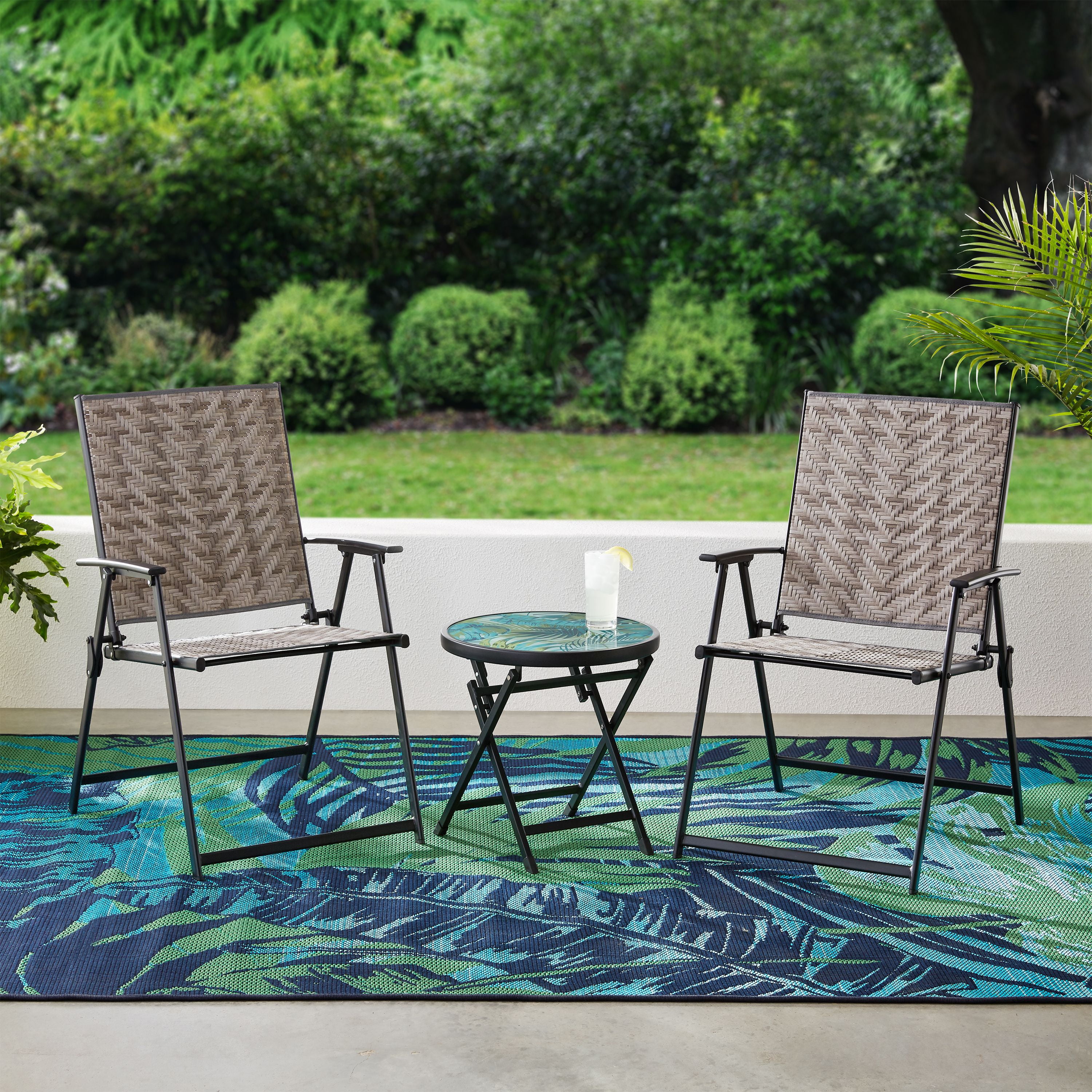 Mainstays Folding Wicker Chair 1 Person Seating Tan Mainstays Folding Wicker Chair 1