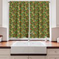 thumbnail image 2 of Ambesonne Bee Kitchen Curtains, Summer Composition Flowers Fun, 55"x39", Green and Multicolor, 2 of 3