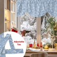 thumbnail image 5 of Blue Winter Tie Up Valances Curtain, Snowflake Christmas Falling Snow Adjustable Rod Pocket Short Window Treatment Tie Up Curtains Valances for Kitchen Living Room Bathroom 60x18 Inches, 5 of 9