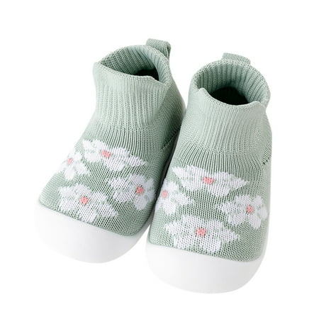 kamemir Sock Shoes Toddler Baby Shoes Boys Girls Sneakers Non-Slip Rubber Sole Toddler Crib First Walker Shoes(Green 2-3 Years)