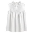 thumbnail image 4 of Endives Women's Tank Top Solid Color Sleeveless Loose Tank Top Pullover Top Summer White, 4 of 4