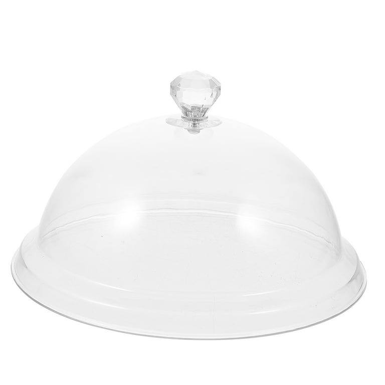 Cover Dome Plate Food Lid Infuser Cake Guard Cloche Microwave Splatter Serving Bowl Display Glass Insect Proof Clear, Size: 21.5X21.5X12CM