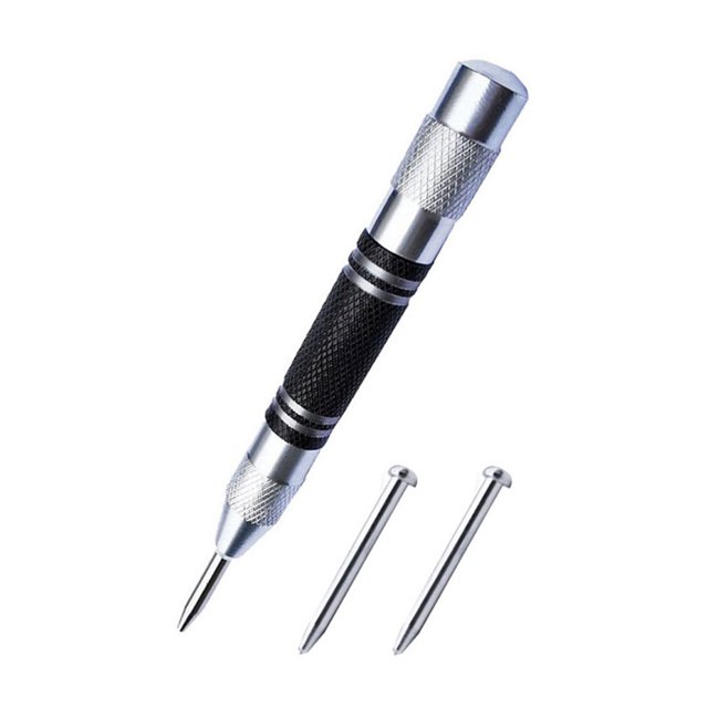 Automatic Center Pin Spring Loaded Mark Center Hole Punch Carpenter Tool Drill