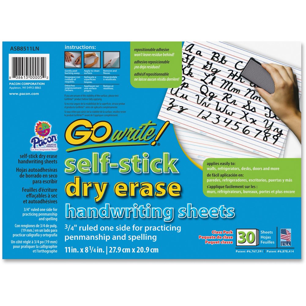 GoWrite Selfstick Dryerase Handwrtng Shts