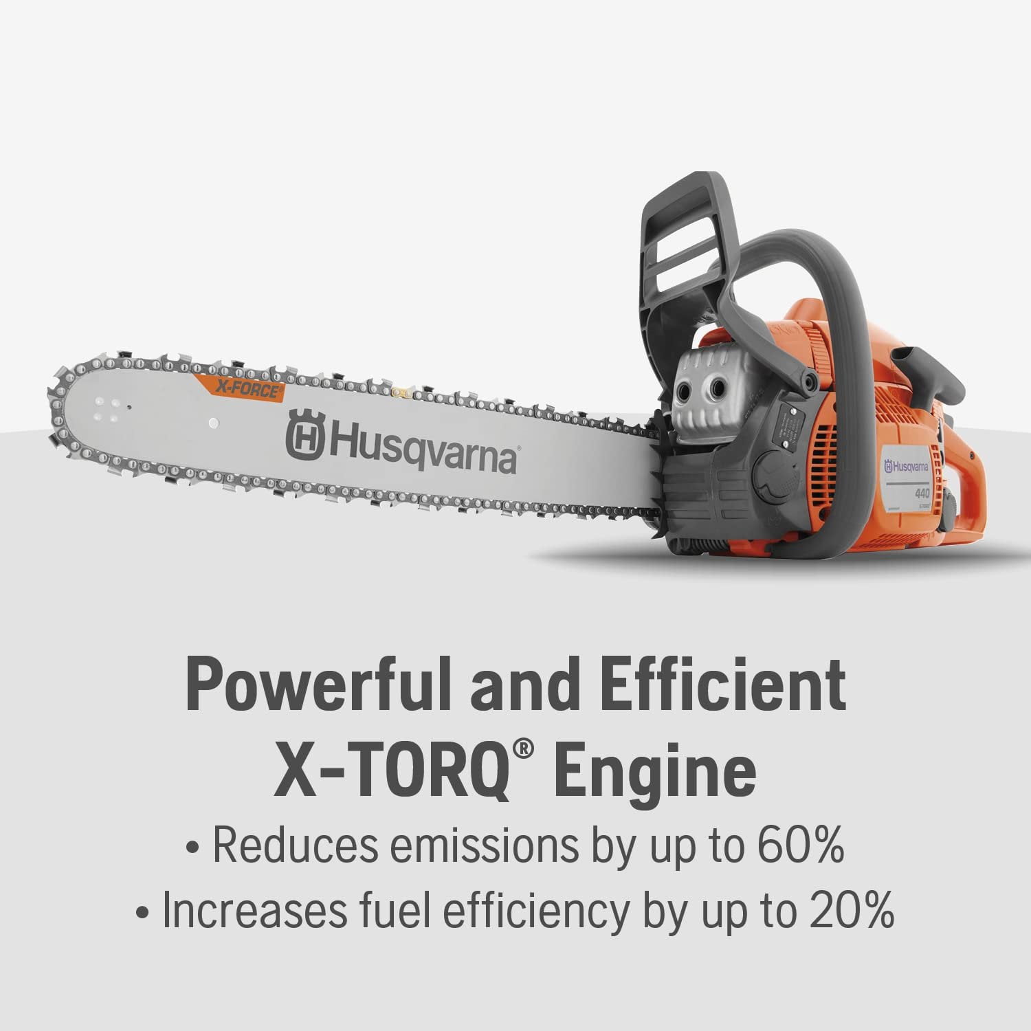 Husqvarna Gas Chainsaw 440 - 18 In Bar, 40.9 Cc 2-Cycle Engine, Chain Brake - Orange