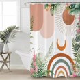 thumbnail image 1 of Cortinas de ducha DEKAXID Boho con hojas y plantas, impermeables, para baño, decoración del hogar, modernas y lujosas., 1 of 7