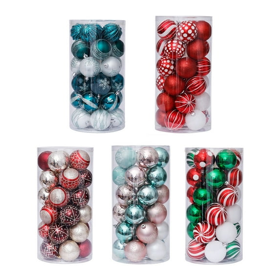 Happy date 1 Box Christmas Ball,Christmas Decorations Christmas Tree Hanging Balls Halloween Party Decorations, Birthday Holiday Celebration Decoration Balls (6cm/2.36") Christmas Balls