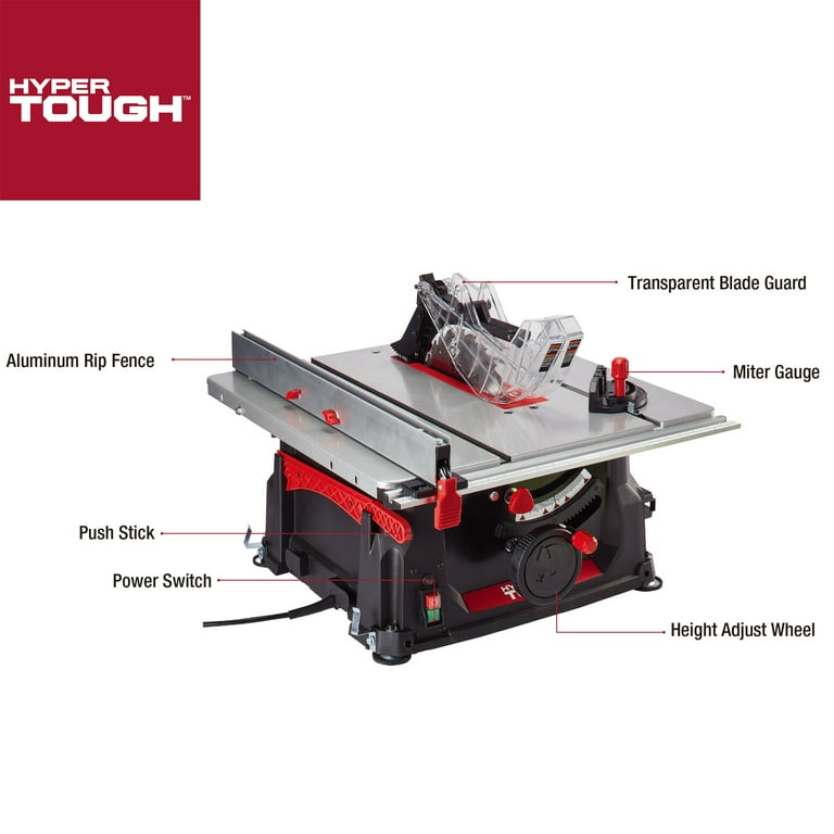Hyper Tough 10-inch 15Amp Table Saw, TS1001 - Walmart.com