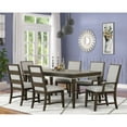 thumbnail image 2 of Roundhill Furniture Aberll Wood Dining Room Set, Table with 4 Side Chairs and 2 Armchairs, Gray, 2 of 18