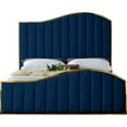 thumbnail image 4 of Meridian Furniture Jolie Solid Wood and Velvet King Bed in Navy, 4 of 4