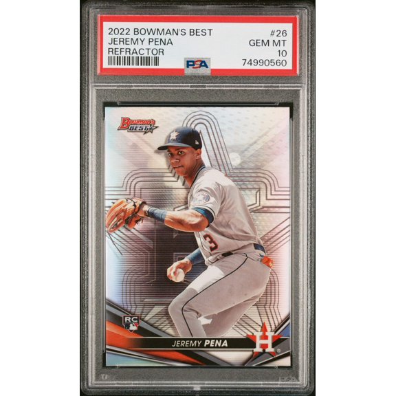 Graded 2022 Topps Bowmans Best Jeremy Pena #26 Refractor Rookie RC Baseball Card PSA 10 Gem Mint