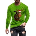 thumbnail image 2 of Blusas y camisas de manga larga con cuello redondo para hombre Blusa de manga larga con cuello redondo y estampado navideño para hombre Blusa de poliéster para hombre, 2 of 3