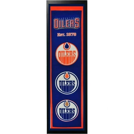 Edmonton Oilers Logo History Felt Banner 14 x 37