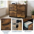 thumbnail image 5 of Rugerasy 4 Drawer Wooden File Cabinet,File Cabinet with Lock,Locked Filing Storage Cabinet for A4 /Letter Size for Home Office,Dark Brown, 5 of 7