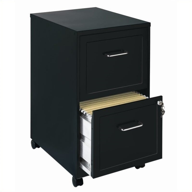 Scranton Co 18 Deep 2 Drawer Mobile Smart File Cabinet In Black