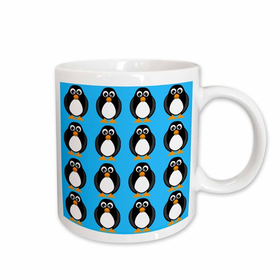 3drose, Cute Penguin Blue Print, 11oz Mug