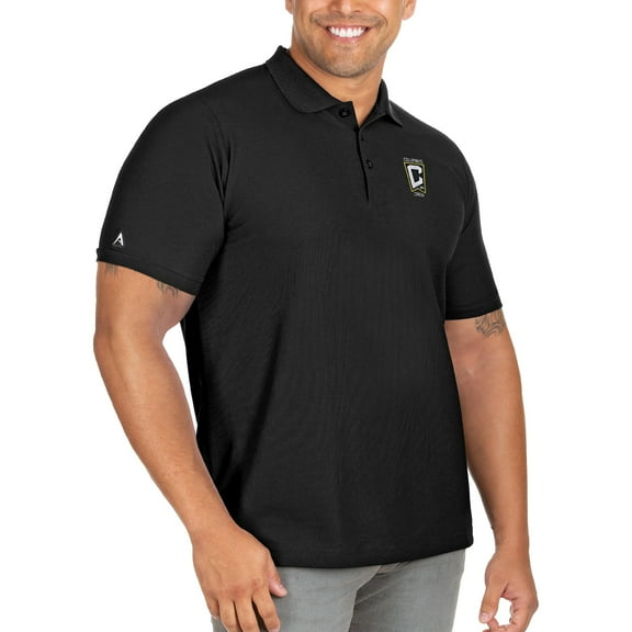 Men's Antigua Black Columbus Crew Big & Tall Legacy Polo