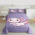 thumbnail image 3 of jejeloiu Cartoon Animal Axolotl Full Size Comforter Sets,Watercolor Sealife Bedding Comforter Set,Kawaii Salamander Bedding Sets,For Teens,Microfiber Bedroom Decor Reversible,3 Pieces, 3 of 8