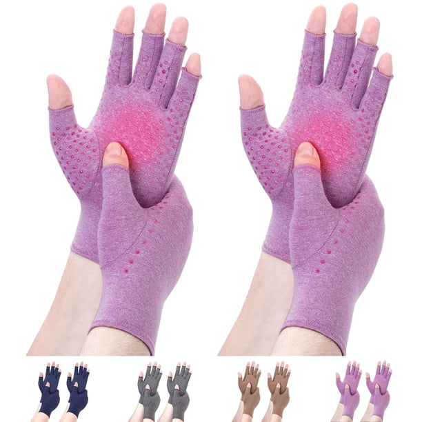 pares de guantes de compresión para artritis de mano, artritis reumatoide, osteoartritis y dolor del túnel carpiano para mujeres y hombres. Guantes antideslizantes con puntos adhesivos para el