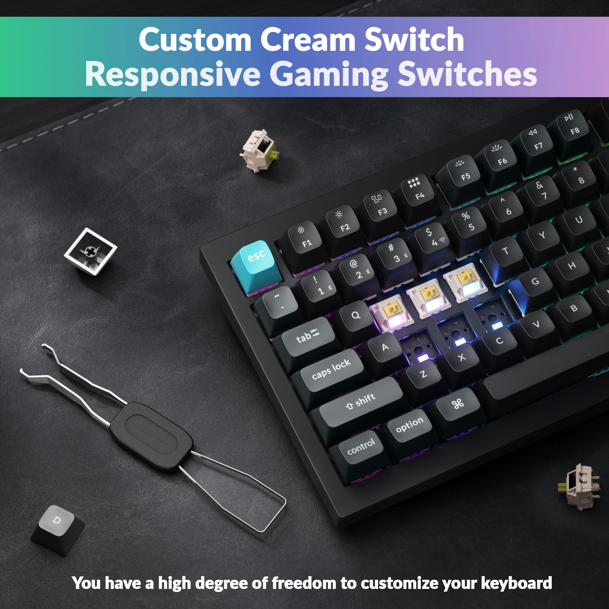 Keychron Q1 Ultra 8K 75% Wireless Mechanical Keyboard, Aluminum Hot-Swappable RGB Backlight, Banana Switch, 82 Keys, 2.4GHz/Bluetooth/Wired, KSA PBT Keycaps, for Mac Windows Linux – White