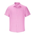 thumbnail image 2 of ZyeKqe Mens Dress Shirts Short Sleeve Solid Color Summer Work Tops Casual Button down Blouses Fashion Golf Tees, 2 of 7