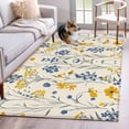 thumbnail image 3 of 3x5 Area Rugs, Spring Florals Non-Skid Rubber Backing Large Rectangle Rugs - Living Room Bedroom Home Office, Watercolor Wildflowers Botanical Herbs Indoor Floor Mat Carpets Washable Rug, 3 of 9