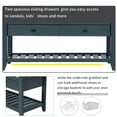 thumbnail image 5 of Upholstered Shoe Rack Bench with Cushioned Seat, Storage Drawers and Bottom Shelf, Wooden Entryway Shoe Bench with Legs, Narrow Rectangular Storage Bench for Entryway Laundry Room, Antique Navy, 5 of 9