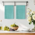 thumbnail image 3 of Vintage Teal Green Kitchen Towels Set of 1, Farmhouse Retro Solid Color Linen Texture Absorbent Dish Towels for Kitchen, Microfiber Hand Towel, Quick Drying Tea Towel for Cleaning Dishcloths, 3 of 7