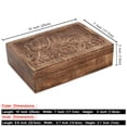 thumbnail image 6 of Ajuny Handcrafted Wooden Jewelry Storage Box Elephant Motif Vintage Keepsake Treasure Chest Trinket Holder 10x7 inch, 6 of 7