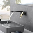 thumbnail image 5 of SUMERAIN Wall Mount Bathroom Faucet Single Handle Vessel Sink Faucet with Brass Rough-in Valve, Black and Gold, 5 of 11
