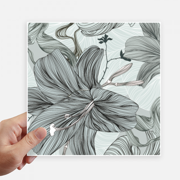 Lily Drawing Art Flower Sticker Tags Wall Picture Laptop Decal Self adhesive