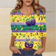 thumbnail image 2 of TaTaai Women's Fashion Christmas Printed Loose Casual V Neck With Three Quarter Sleeves And 3/4 Sleeves T-shirt Pullover Top Gift, 2 of 5