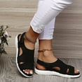 thumbnail image 6 of LoyisViDion Clearance Sandals for Women Summer Ladies Sandals Breathable Elastic Webbing Platform Casual Sandals Flash Picks Black 6.5, 6 of 7