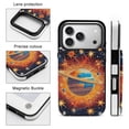 thumbnail image 5 of Wallet Case For Apple iPhone Air / 17 Pro / 17 Pro Max Series with Card Holder, PU Leather Kickstand Card Slots Screen Protector Included For iPhone 17 Series, Planet, 5 of 8
